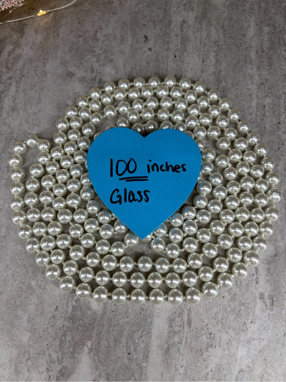 Glass Pearl Necklace 100 Inches Knotted Long White Beads Beaded Jewelry Opera - Picture 3 of 3